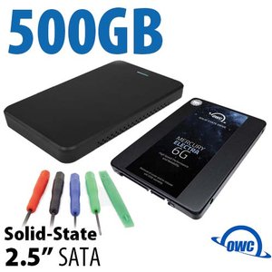 DIY SSD Upgrade Bundle: OWC Express USB 3.2 (5Gb/s) Bus-Powered Portable External Storage Enclosure + 500GB OWC Mercury Electra 6G Solid-State Drive + 5-Piece Toolkit